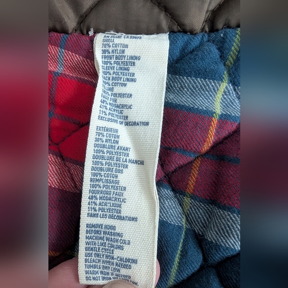 VTG Y2K American Eagle Bomber Jacket Coat Faux Fur Flannel Plaid Lined Womens XS - Picture 5 of 11